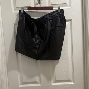 Black Women's Leather Shorts
